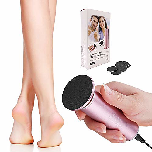 

electronic foot file, remove foot horny, dead skin, calluses, electric foot grinder, pedicure tool set (pink)