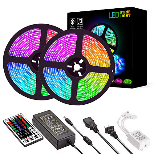 

25M LED Light Strips RGB Tiktok Lights 2835 600 LEDs 8mm 36W Strip Flexible Light LED with 44Key IR Remote Controller Kit and 12V 2A Power Supply AC110-240V