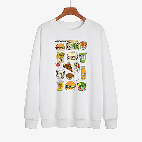 

Women's Pullover Sweatshirt Graphic Daily Other Prints Casual Hoodies Sweatshirts Loose White Black Red