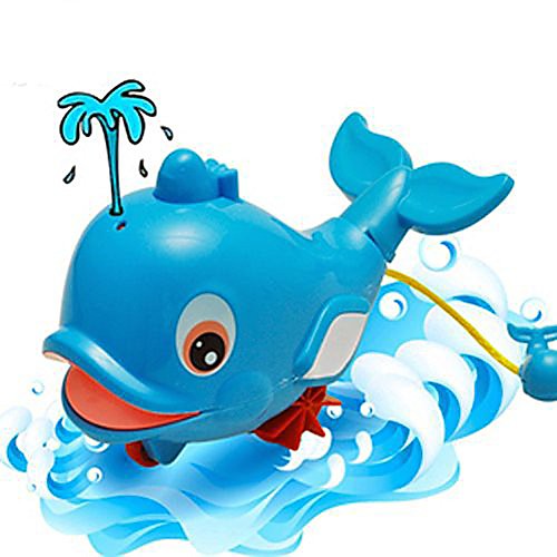 

baby bath toy, water spray windup dolphin bathtub swimming shower toy for kids baby blue