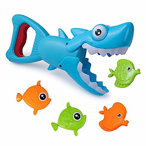 

bath toys fun baby bathtub toy shark bath toy for toddlers boys & girls shark grabber with 4 toy fish included (shark grabber)