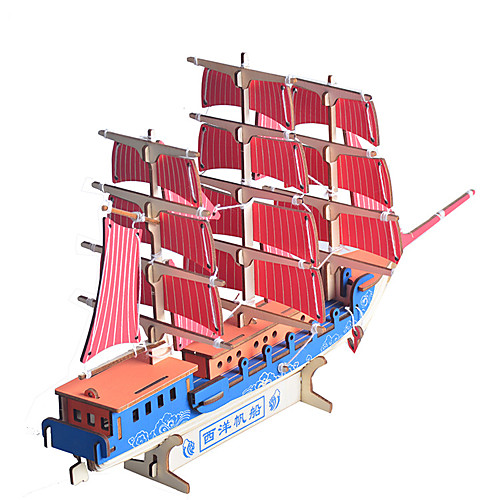 

3D Puzzle Jigsaw Puzzle Wooden Model Warship Famous buildings House Wooden Natural Wood Unisex Toy Gift