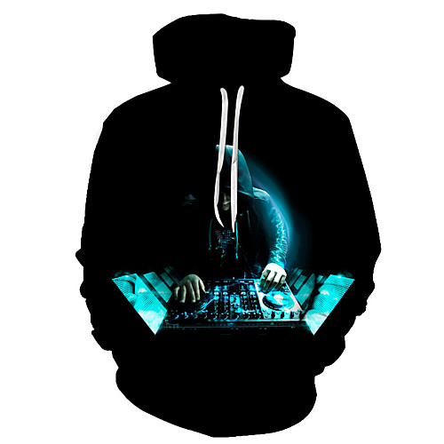 

Men's Pullover Hoodie Sweatshirt Graphic 3D Hooded Daily 3D Print Basic Hoodies Sweatshirts Long Sleeve Black