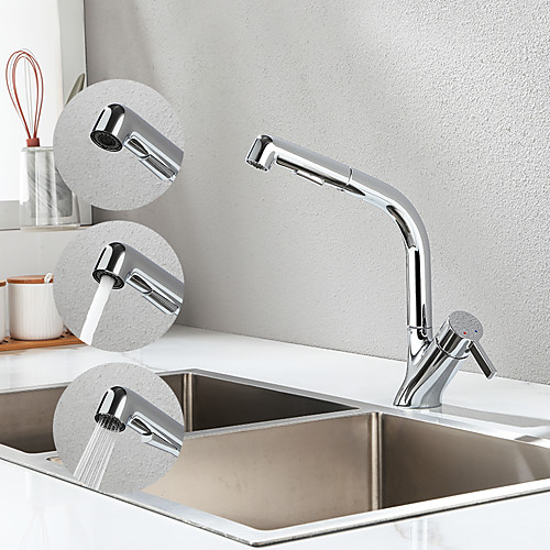 

Kitchen faucet - Single Handle One Hole Chrome / Electroplated Pull-out / ‏Pull-down Other Contemporary Kitchen Taps