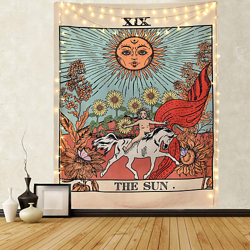 

Tarot Divination Wall Tapestry Art Decor Blanket Curtain Picnic Tablecloth Hanging Home Bedroom Living Room Dorm Decoration Mysterious Bohemian Moon Sun Star