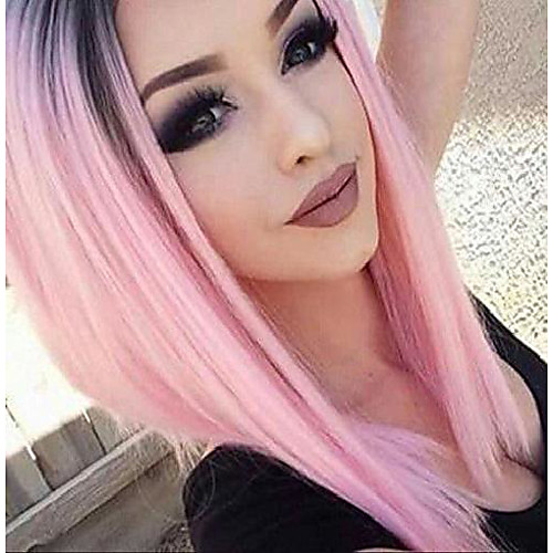 

straight bob wig with bangs black straight wigs for women bob style black bob wig shoulder length black wig with bangs synthetic wigs bob straight hair wig(2#)