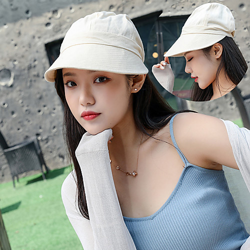 

Women's Sun Hat Hiking Hat 1 PCS Outdoor Portable Breathable Quick Dry Ultraviolet Resistant Hat Solid Color Cotton Blend Black Yellow Khaki for Fishing Climbing Beach