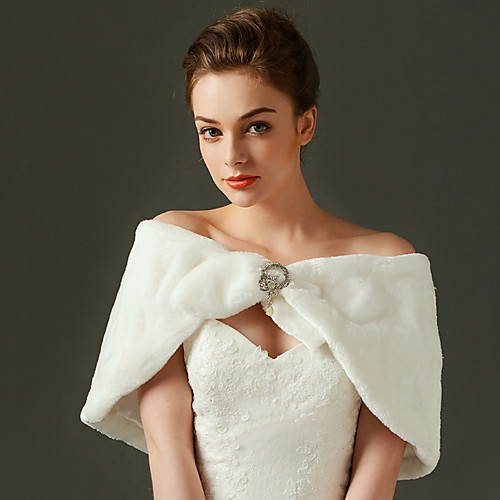 

Sleeveless Shawls Faux Fur / Orlon Wedding / Party / Evening Women's Wrap With Solid