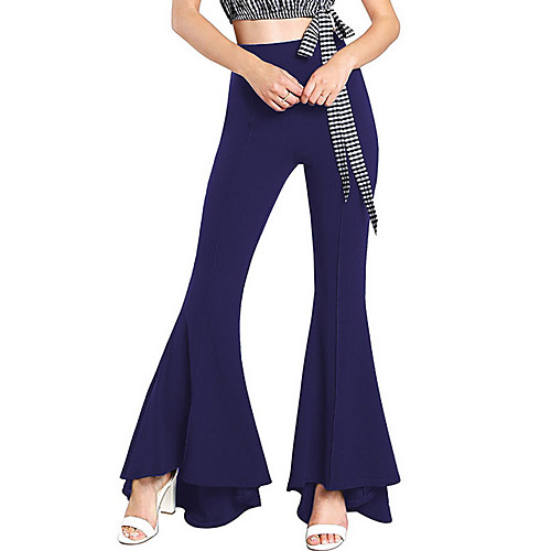 

Women's Basic Loose Chinos Pants Solid Colored White Black Blue
