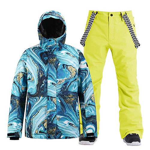 

Men's Ski Jacket with Pants Skiing Snowboarding Winter Sports Waterproof Windproof Warm 100% Polyester Clothing Suit Ski Wear