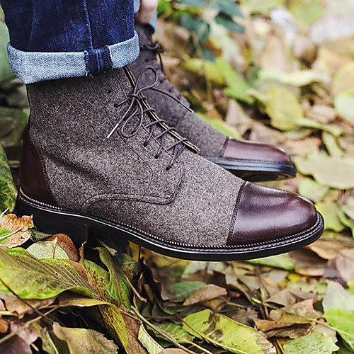

Men's Boots Work Boots Daily PU Non-slipping Dark Grey Black Yellow Fall