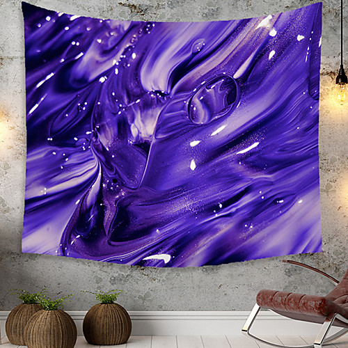 

Wall Tapestry Art Decor Blanket Curtain Picnic Tablecloth Hanging Home Bedroom Living Room Dorm Decoration Polyester Deep Purple Fluid Paint Pattern