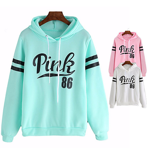 

Women's Hoodie Pullover Black White Pink Color Block Fleece Solid Color Cute Sport Athleisure Hoodie Top Long Sleeve Comfortable Everyday Use Casual Daily / Winter