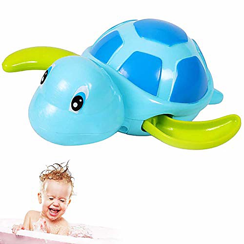 

1 pc bath toy swimming turtles floating wind-up baby bath toy adorable turtle bathtub toys for toddlers floating toys (blue)