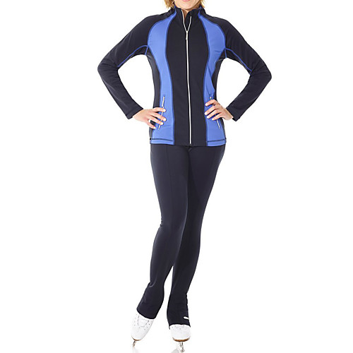 

Figure Skating Jacket with Pants Women's Girls' Ice Skating Pants / Trousers Top Blue Stretchy Training Skating Wear Warm Patchwork Long Sleeve Ice Skating Winter Sports Figure Skating / Kids