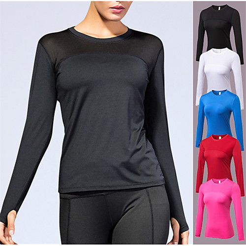 

YUERLIAN Women's Long Sleeve Compression Shirt Running Shirt Thumbhole Tee Tshirt Base Layer Top Athletic Athleisure Mesh Quick Dry Breathable Soft Yoga Fitness Gym Workout Performance Running