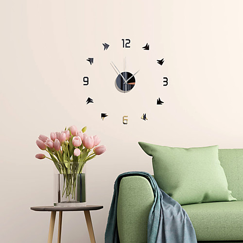 

3D DIY Wall Clock Roman Numerals Clock Frameless Mirror Wall Sticker Home Decor for Living Room Bedroom