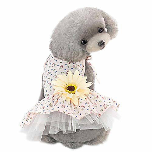 

dog clothes daisy flower gauze tutu dog dress vest apparel skirt clothes pet puppy birthday princess clothes for dogs and cats