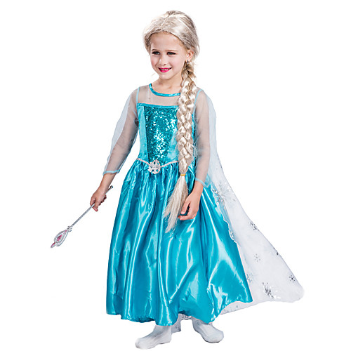 

Princess Dress Masquerade Flower Girl Dress Girls' Movie Cosplay A-Line Slip Vacation Dress Blue Dress Children's Day Masquerade Polyester Organza