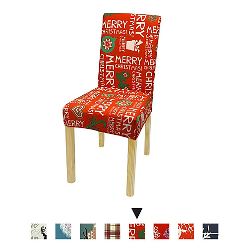 

2 Pcs Christmas Patten Print Chair Cover Strech Dining Chair Slipcover High Stretch Furniture Protector Spandex Removable Washable Chair Seat Protector Cover for Home Party Hotel Wedding