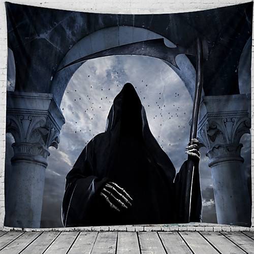 

Halloween Wall Tapestry Art Decor Blanket Curtain Picnic Tablecloth Hanging Home Bedroom Living Room Dorm Decoration Psychedelic Skull Skeleton Witch Haunted Scary Castle Polyester