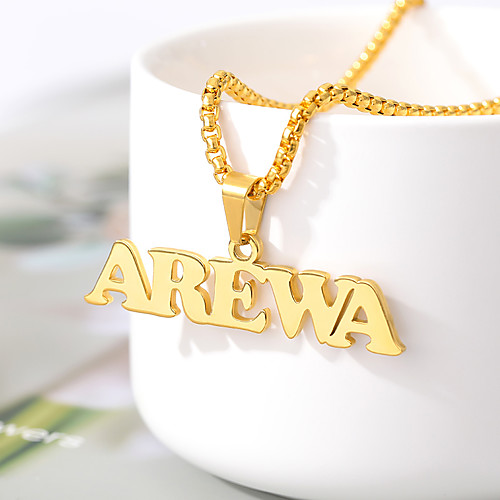 

Personalized Customized Necklace Stainless Steel Letter Gift Daily Promise 1pcs Gold