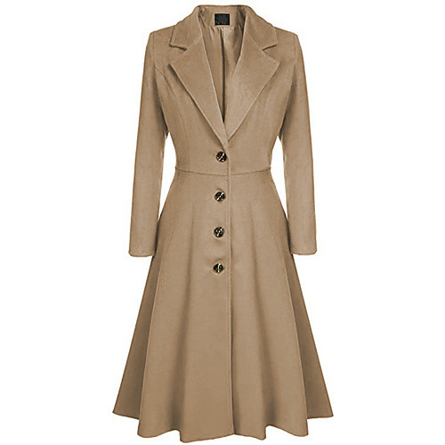

Women's Solid Colored Basic Fall & Winter Coat Long Daily Long Sleeve Faux Leather Coat Tops White