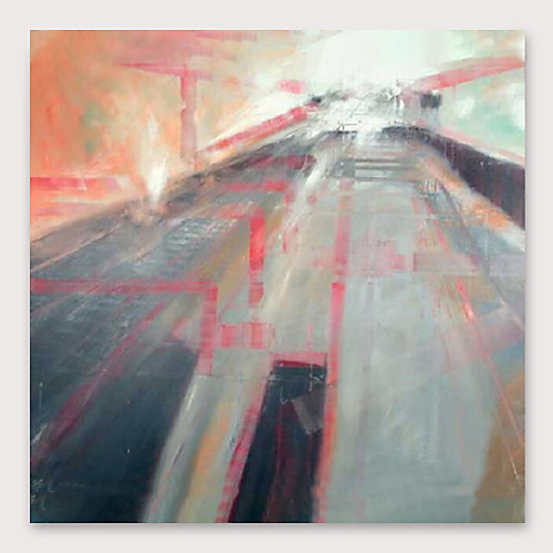

Oil Painting Hand Painted Square Abstract Modern Stretched Canvas