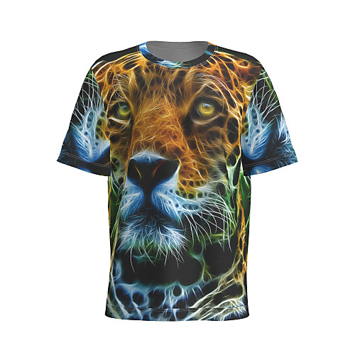 

Men's T shirt 3D Print Graphic Animal Short Sleeve Daily Tops Basic Yellow