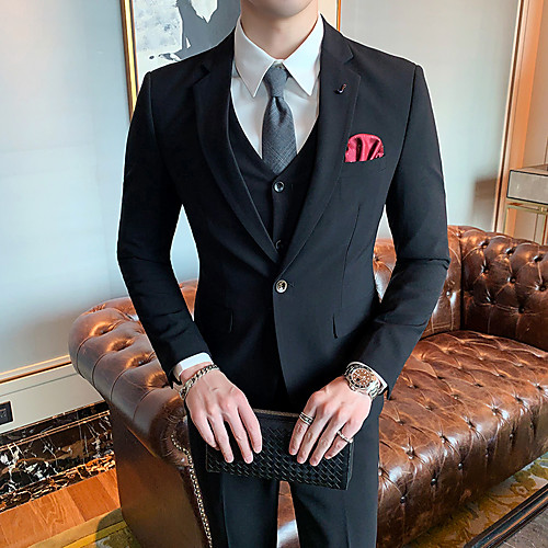 

Tuxedos Tailored Fit Notch Single Breasted One-button Polyester Solid Color