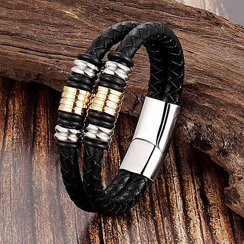 

Personalized Customized Bracelet Titanium Steel Round Cut Daily irregular 1pcs Black / Laser Engraving