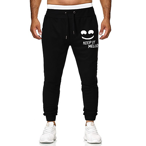 

Men's Jogger Pants Drawstring Cotton Letter Printed Sport Athleisure Pants Breathable Soft Comfortable Running Everyday Use Exercising General Use