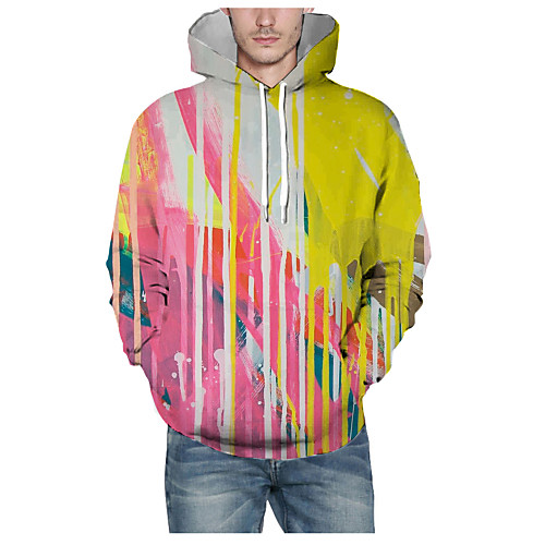 

Men's Pullover Hoodie Sweatshirt Graphic 3D Daily 3D Print Basic Hoodies Sweatshirts Blushing Pink