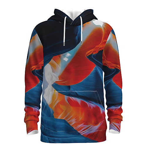 

Men's Daily Pullover Hoodie Sweatshirt 3D Graphic Hooded Basic Hoodies Sweatshirts Long Sleeve Orange