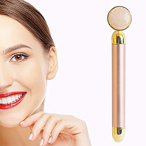 

face massager tools electric rose quartz beauty bar natural jade roller vibrating face massager for anti-aging face, kin tightening, reduce fine lines, eliminate dark circles (no battery)