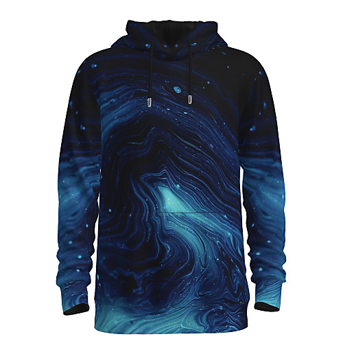 

Men's Daily Pullover Hoodie Sweatshirt Galaxy 3D Graphic Hooded Basic Hoodies Sweatshirts Long Sleeve Blue