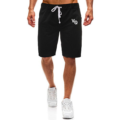 

Men's Shorts Jogger Shorts Drawstring Cotton Letter Printed Sport Athleisure Shorts Breathable Soft Comfortable Running Everyday Use Beach Exercising