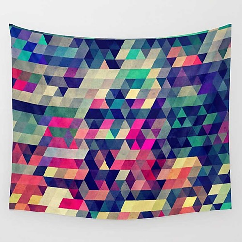 

Wall Tapestry Art Deco Blanket Curtain Picnic Table Cloth Hanging Home Bedroom Living Room Dormitory Decoration Polyester Fiber Color Rhombus Flower Color