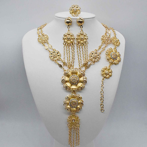 

Women's Clear Synthetic Diamond Bridal Jewelry Sets Simple Basic Elegant Earrings Jewelry Light Yellow / Dark Yellow / Yellow For Wedding Engagement 1 set
