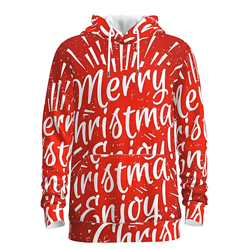 

Men's Pullover Hoodie Sweatshirt Graphic 3D Ugly Christmas Daily 3D Print Basic Christmas Hoodies Sweatshirts Red