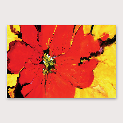 

Oil Painting Hand Painted Horizontal Abstract Floral / Botanical Modern Stretched Canvas