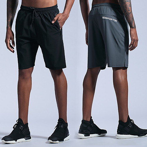 

Men's Running Shorts Athletic Bottoms Stripe Drawstring Nylon Fitness Gym Workout Performance Running Training Lightweight Breathable Quick Dry Normal Sport Solid Colored Black Gray / Athleisure