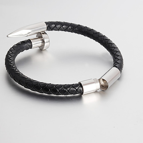 

Personalized Customized Bracelet Titanium Steel Daily irregular 1pcs Black Gold Silver / Laser Engraving