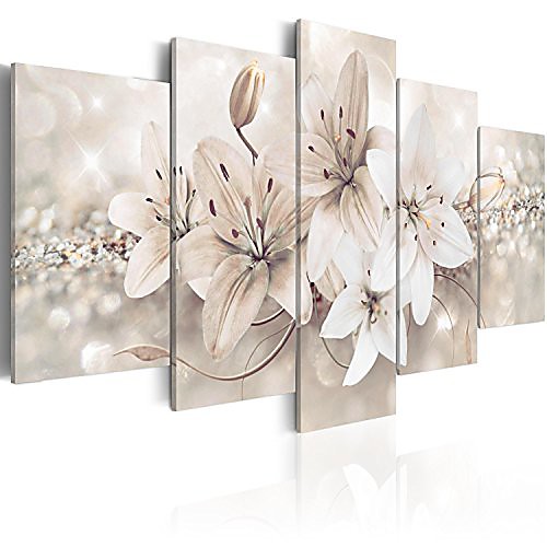 

handart canvas wall art flowers lily 39.37x19.68 5pcs painting canvas prints picture artwork image framed contemporary modern photo wall home decorations b-a-0297-b-n
