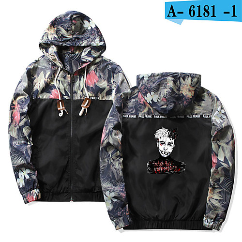 

mens thin embroidery rose casual sports zipper solid color coat hoodie jacket