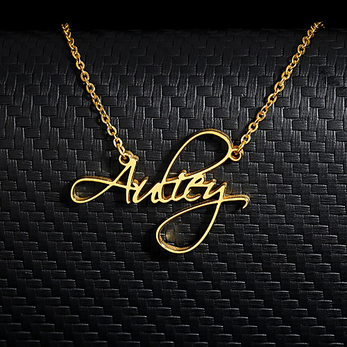 

Personalized Customized Necklace Stainless Steel Letter Gift Daily Promise 1pcs Gold