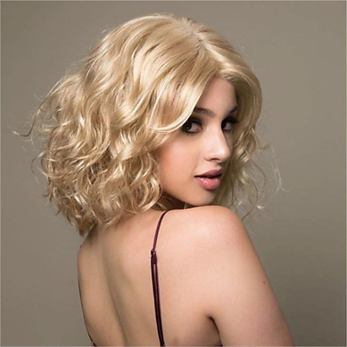 

Synthetic Wig Curly Deep Wave Pixie Cut Wig Short Light Blonde Synthetic Hair 14 inch Women's Fashionable Design Classic Easy to Carry Blonde