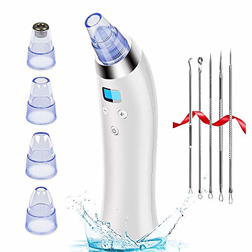 

blackhead remover pore vacuum with 4 probes electric blackhead removal suction extractor kit tools for men women facial pore cleanser with kit,usb rechargeable, led display, adjustable modes