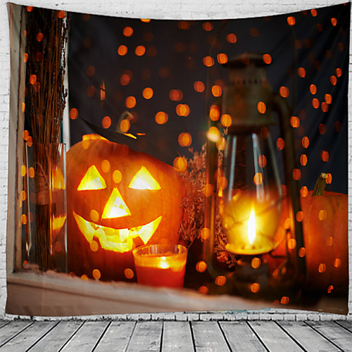 

Halloween Party Holiday Wall Tapestry Art Decor Blanket Curtain Picnic Tablecloth Hanging Home Bedroom Living Room Dorm Decoration Psychedelic Pumpkin Haunted Scary Polyester