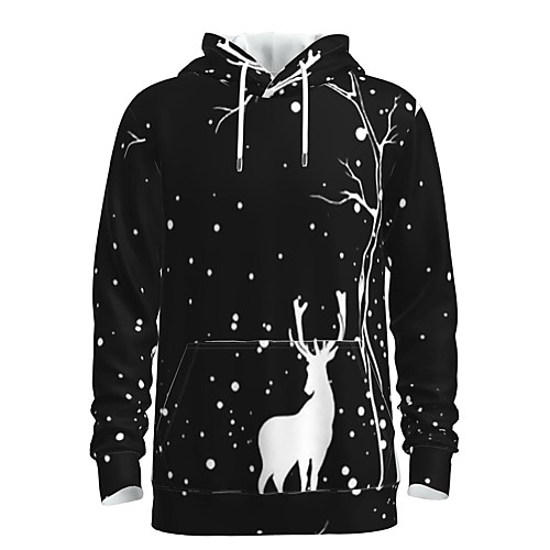 

Men's Daily Pullover Hoodie Sweatshirt 3D Graphic Hooded Basic Christmas Hoodies Sweatshirts Long Sleeve Black
